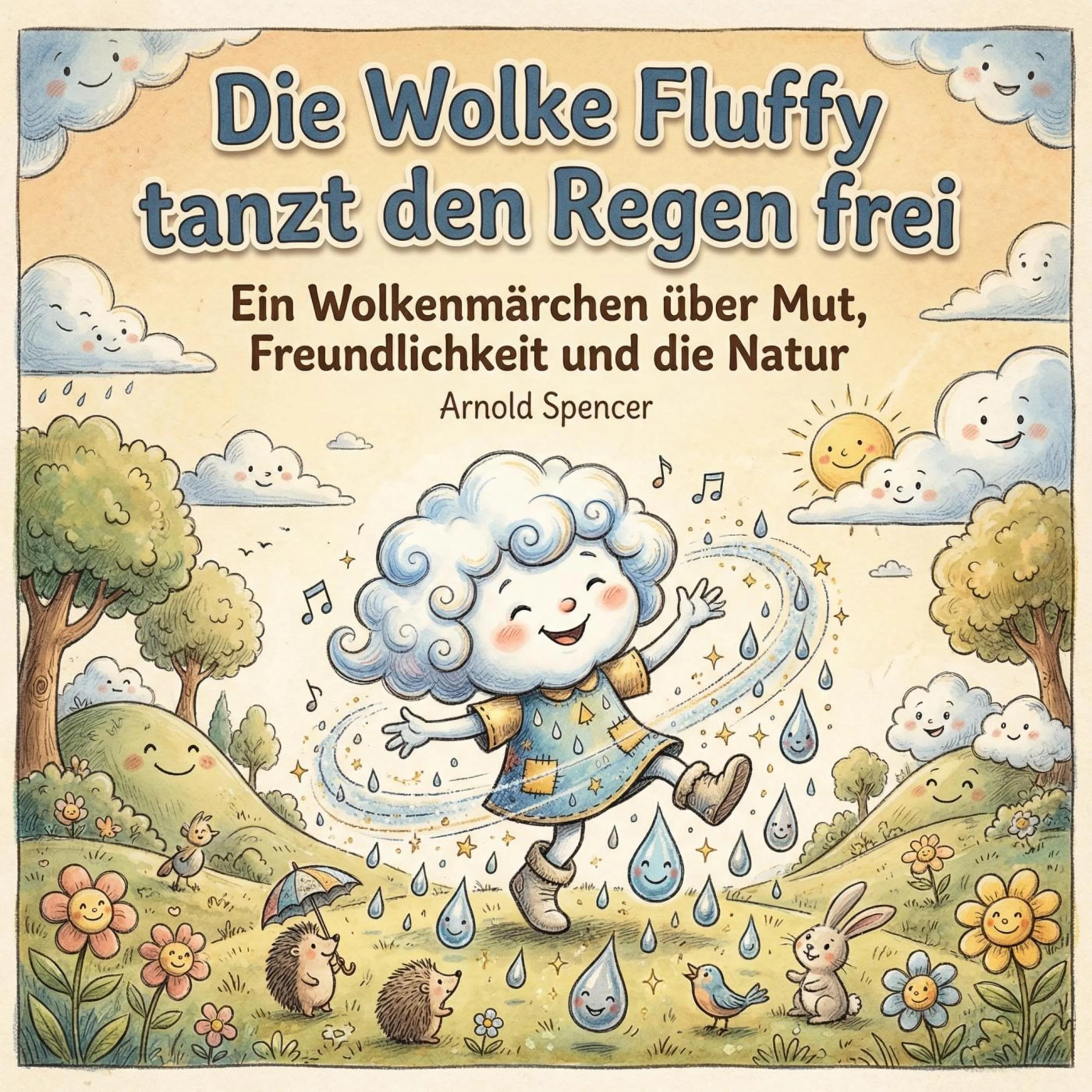 Die Wolke Fluffy tanzt den Regen frei