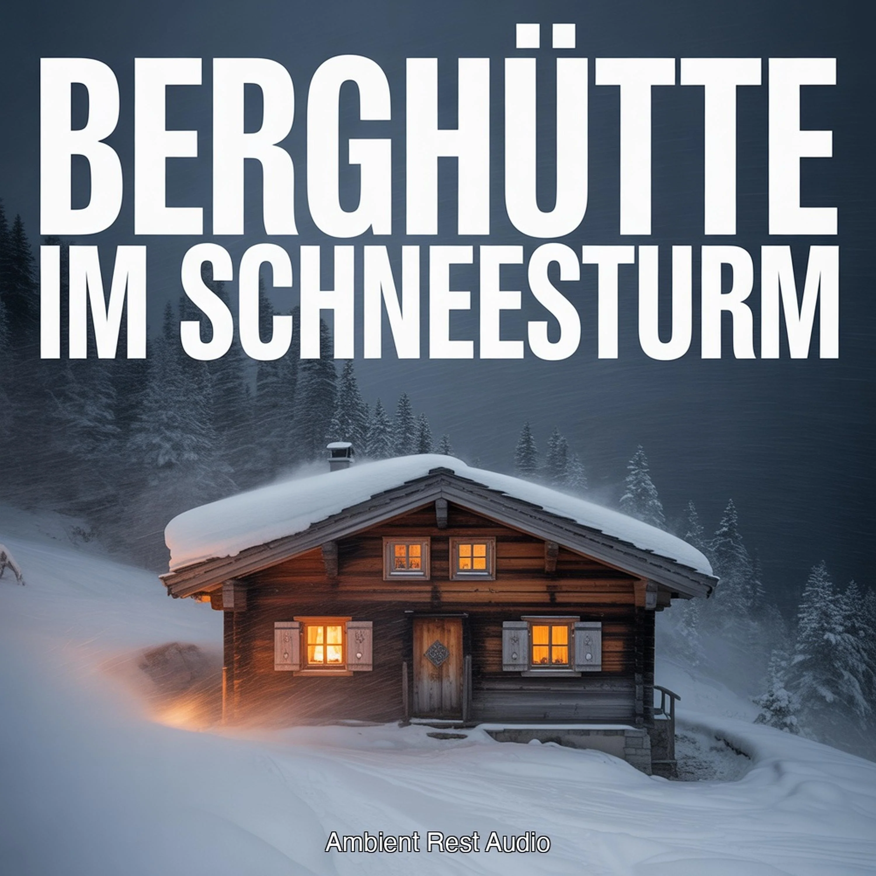 Berghütte im Schneesturm