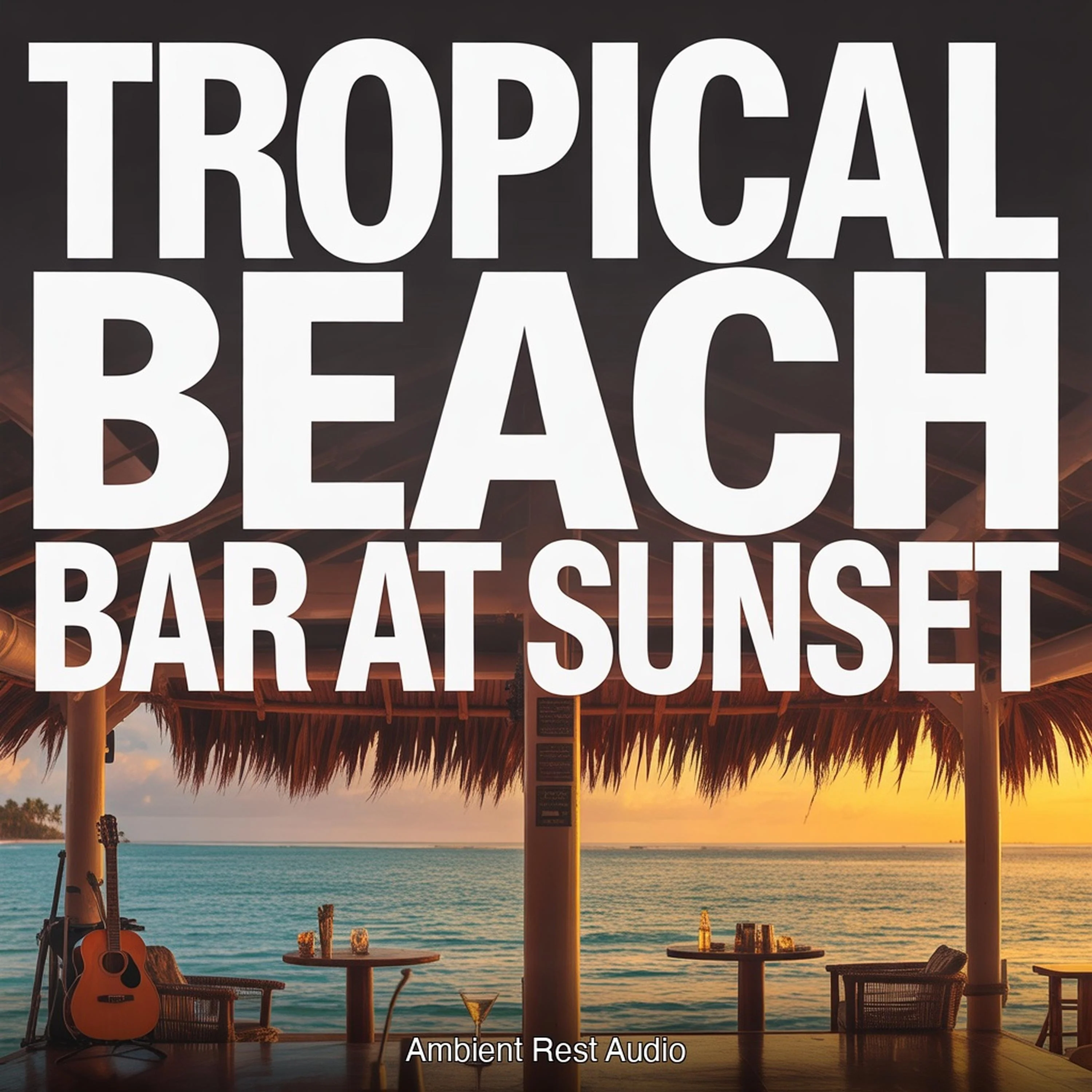 Tropical Beach Bar at Sunset